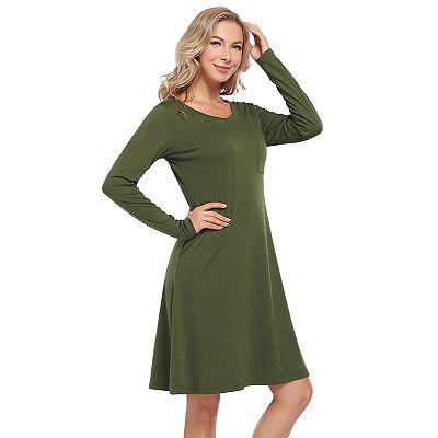 solid color knit dresses Long sleeve knit dress for women with crew neck, polyester, ankle-length, solid  color, fitted silhouette from Dhgate Basic & Casual Dresses