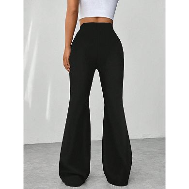Womens Ankle Length Business Work Pants with Pockets High Waist Stretchy Trousers