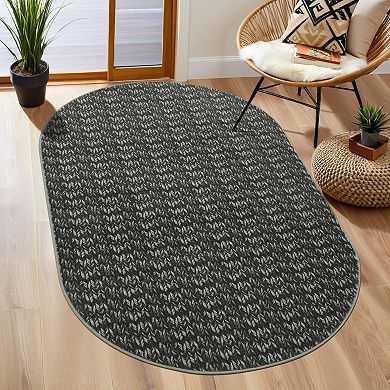 Garvee Modern Herringbone Pattern Machine Washable Non Slip Foldable Area Rug for Bedroom Kitchen