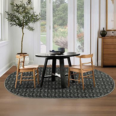 Garvee Modern Herringbone Pattern Machine Washable Non Slip Foldable Area Rug for Bedroom Kitchen
