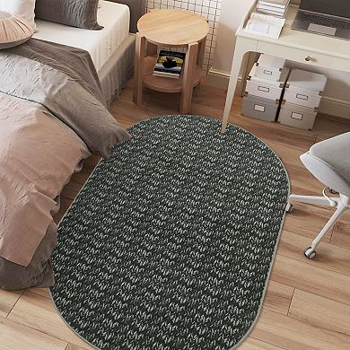 Garvee Modern Herringbone Pattern Machine Washable Non Slip Foldable Area Rug for Bedroom Kitchen