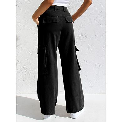 Women's High Waist Wide Leg Cargo Hiking Pants Casual Tactical Style with Pockets