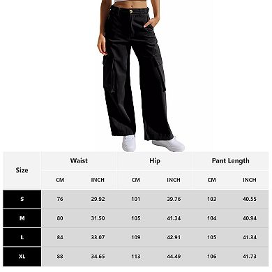 Women's High Waist Wide Leg Cargo Hiking Pants Casual Tactical Style with Pockets