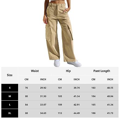 Women's High Waist Wide Leg Cargo Hiking Pants Casual Tactical Style with Pockets