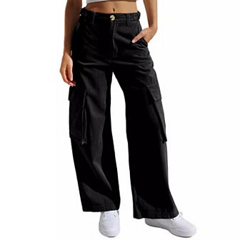 Women's High Waist Wide Leg Cargo Hiking Pants Casual Tactical Style with Pockets