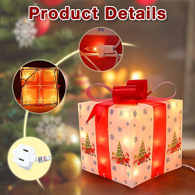 Set of 3 Christmas Lighted Gift Boxes Decorations