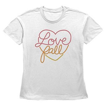 Women's Love Fall Short Sleeve Basic Fit Graphic Tee