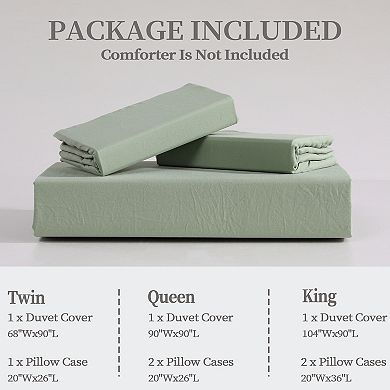 Garvee Ruffled Bedding Set - 3-Piece Duvet Cover with Hidden Closure
