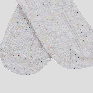 Women's Chic Style Solid Speckled Crew Socks Non Slip Cotton for Casual 2 Pairs 4 Season