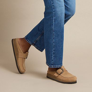 White Mountain Bueno Women's Slip-On Clogs With Buckle Detail