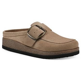 White Mountain Bueno Women's Slip-On Clogs With Buckle Detail