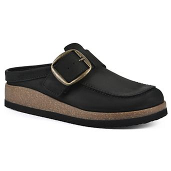 White Mountain Bueno Women's Slip-On Clogs With Buckle Detail