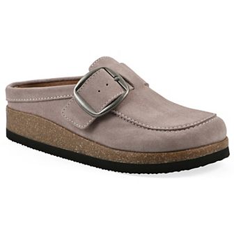 White Mountain Bueno Women's Slip-On Clogs With Buckle Detail