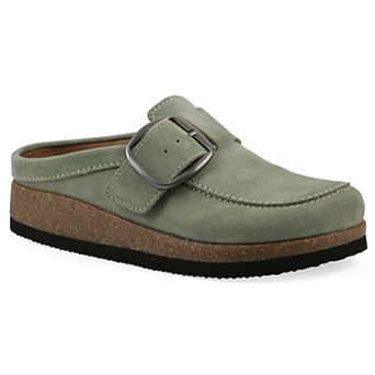 White Mountain Bueno Women's Slip-On Clogs With Buckle Detail