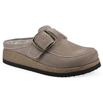 White Mountain Bueno Women's Slip-On Clogs With Buckle Detail