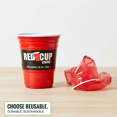 Red Cup Living 18oz Tumbler Cups Set of 24, Reusable Plastic Drinking Glasses for Drinks