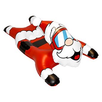 CocoNut Outdoor Jumbo Inflatable Santa Claus Snow Tube, Cold-Resistant, Sturdy Sled for Kids, Adults