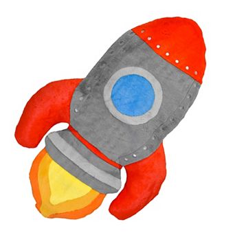 Blast Off Rocket Ship Fluffy Floor Cushion