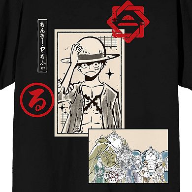 Men's One Piece Monkey D. Luffy Manga Panel Short Sleeve Graphic Tee