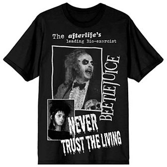 Men's Beetlejuice "Never Trust The Living" Short Sleeve Graphic Tee