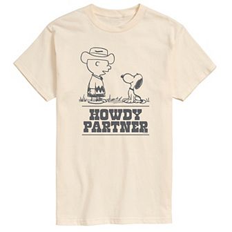 Men's Peanuts Charlie & Snoopy Howdy Partner Graphic Tee