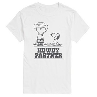 Men's Peanuts Charlie & Snoopy Howdy Partner Graphic Tee