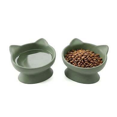 Kitty City Raised Cat Bowls 2-Piece Pet Bowl Set