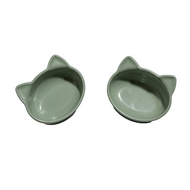 Kitty City Raised Cat Bowls 2-Piece Pet Bowl Set