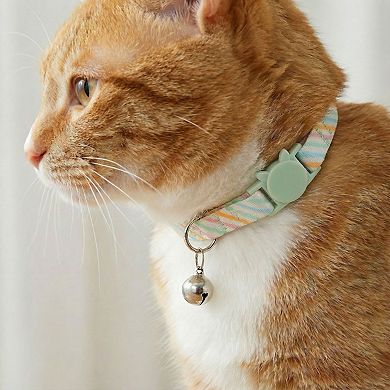 Kitty City Striped Print Collar
