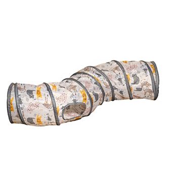 Kitty City Cat Print Curved Tunnel Pet Toy