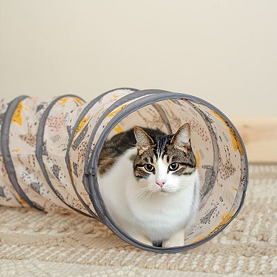 Kitty City Cat Print Curved Tunnel Pet Toy
