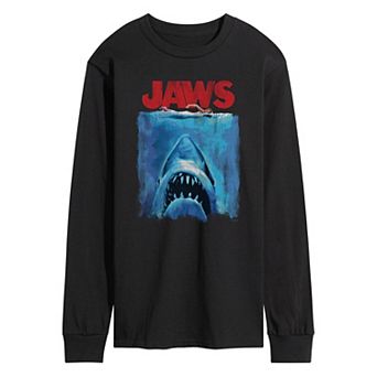 Men's Jaws Distressed Long Sleeve Graphic Tee