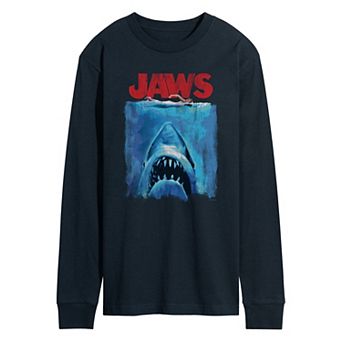 Men's Jaws Distressed Long Sleeve Graphic Tee
