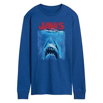 Men's Jaws Distressed Long Sleeve Graphic Tee