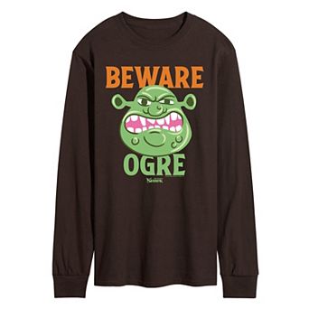 Men's Shrek Beware Ogre Long Sleeve Graphic Tee