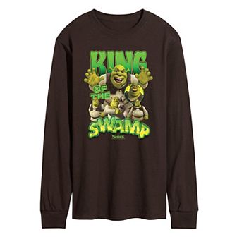 Men's Shrek King Of The Swamp Long Sleeve Graphic Tee