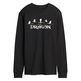 Men's How To Train Your Dragon Logo Long Sleeve Graphic Tee