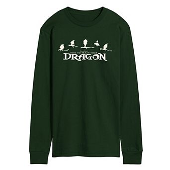 Men's How To Train Your Dragon Logo Long Sleeve Graphic Tee