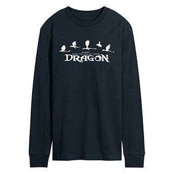 Men's How To Train Your Dragon Logo Long Sleeve Graphic Tee