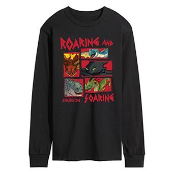 Men's How To Train Your Dragon Roaring & Soaring Long Sleeve Graphic Tee