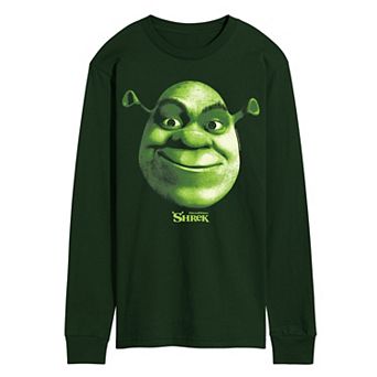 Men's Shrek Face Oversized Long Sleeve Graphic Tee