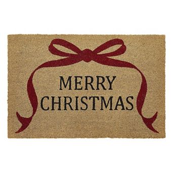 VCNY Home "Merry Christmas" Bow Outdoor Coir Doormat