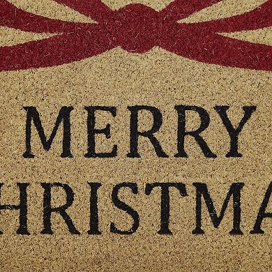 VCNY Home "Merry Christmas" Bow Outdoor Coir Doormat