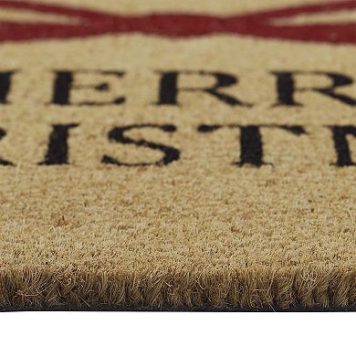 VCNY Home "Merry Christmas" Bow Outdoor Coir Doormat