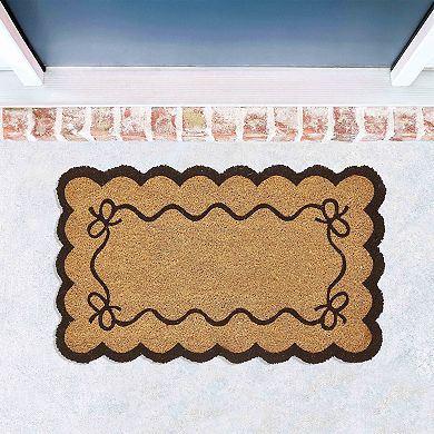 VCNY Home Bow Scalloped Edge Coir Outdoor Doormat 18" x 30"