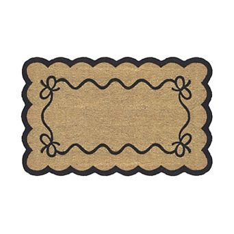 VCNY Home 18" x 30" Bow Scalloped Edge Coir Outdoor Doormat