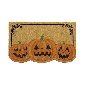 VCNY Home Three Pumpkins Halloween Outdoor Coir Doormat