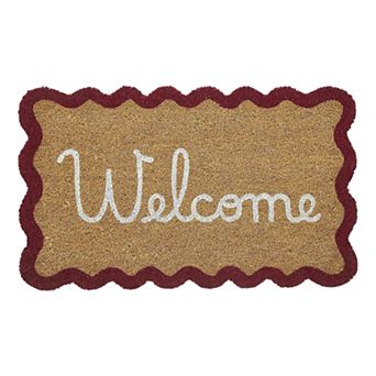VCNY Home 18" x 30" Scalloped Edge Welcome Coir Outdoor Doormat