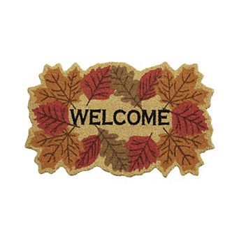 VCNY Home Welcome Leaf Outdoor Coir Doormat