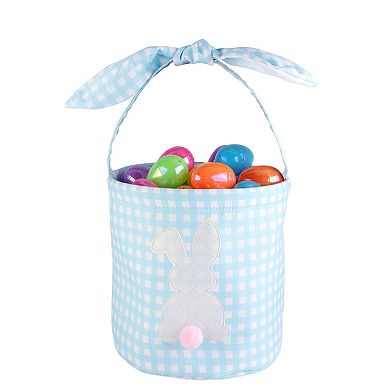Revo Checkered Bunny Basket Decor